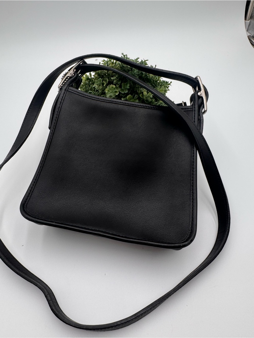 Coach Janice mini Black Leather Crossbody Bag adjustable